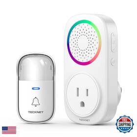 B0dt5sdy8n Tecknet Self-powered Wireless Doorbell Kit - Plug-through Door Bell Rgb Light