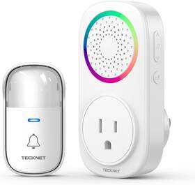 Hwd01809ws02 Tecknet Self-powered Wireless Doorbell Kit - Plug-through Door Bell With Rgb Lig