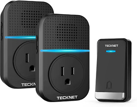 Tecknet Wireless Doorbell Self-powered No Battery Required Black