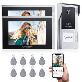 Mz-ip-v728tw-2v1-used Tmezon Wifi Video Intercom System Doorbell Camera 2x 7ftft Touch Monitor Tuya App