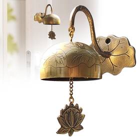 Ldb1 Touch Metal Echo Solid Brass Shopkeepers Bell For Door Opening Handmade In Korea Feng Gold