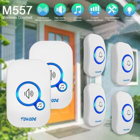 M557 Towode 32 Songs Us Plug Wireless Chime Doorbell With 2 Plug-in Receiver 4 Buttons