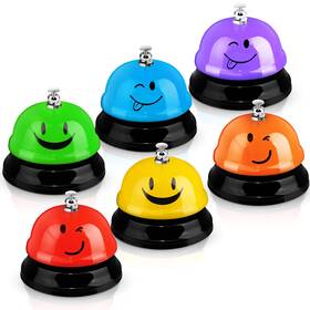 Qq-tudomro-1928 Tudomro 6 Pcs Call Service Dinner Bell For Desk Classroom Metal Smile Face 3 Inc