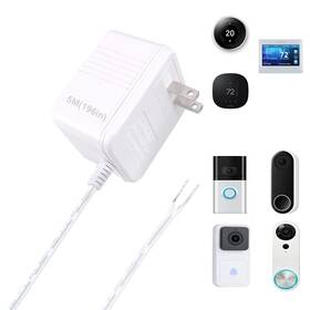 Uause2405wh Uause Doorbell Transformer 24v Adapter C Wire Thermostat 16.4ft 196 Inch Long