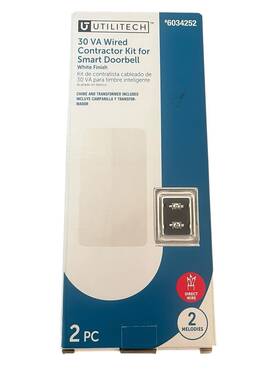 6034252 Utilitech Wired Doorbell Kit For Smart White Finish 30va 2 Melodies New