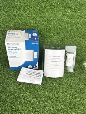 6291124 Utilitech Wireless Doorbell Kit Sensor 3 Melodies White Finish #6291124 Ob