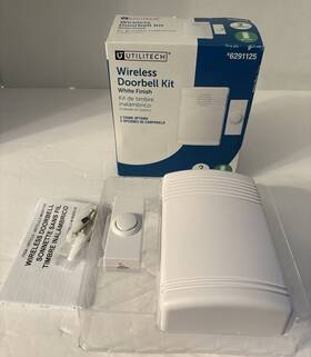 6291125 Utilitech Wireless Doorbell Kit White Finish - 2 Chime Options