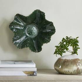 18252 Uttermost Verdant Bloom Glossy Emerald Glaze Outdoor Bowl