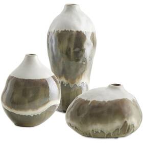 18283 Uttermost Earthflow Earthy Tones And Soft Ivory Outdoor Vases Set Of 3