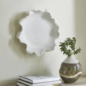 18286 Uttermost Wave Crest White Ceramic Outdoor Bowl