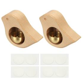 Uxcell 614462328154 2 Set Shopkeepers Bell Wood Door Chime Magnetic Beech Bird