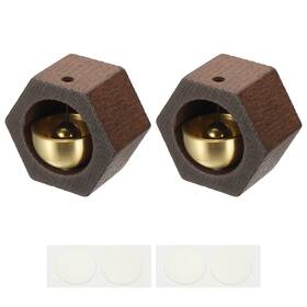 Uxcell 614462328277 2 Set Shopkeepers Bell Wood Door Chime Magnetic Walnut Hexagon