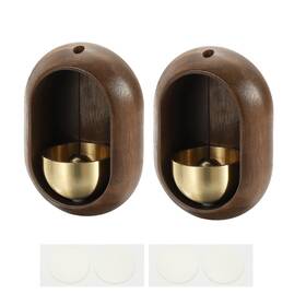 Uxcell 614462328291 2 Set Shopkeepers Bell Wood Door Chime Magnetic Walnut Oval