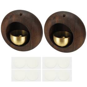 Uxcell 614462328390 2 Set Shopkeepers Bell Wood Door Chime Magnetic Walnut Egg