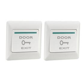 Uxcell 784958203712 2pcs Push To Exit Button Release No/com Switch Door Panel 86mmx86mm White