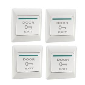 Uxcell 784958203811 4pcs Push To Exit Button Release No/nc/com Door Switch 36v 1a White 86mmx86mm