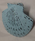 Ve137 Nautical Tropicals Imports Distress Blue Iron Seashell Shaped Door Knocker