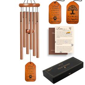 Memorial-240409 Venbeel Pet Memorial Wind Chime 28 Inch Golden Tombstone Dog Re