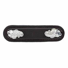 K1156-3-pn-br Vicenza Designs K1156 Pollino Koi Leather Pull 3-inch Brown Polished Nickel