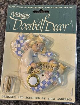 Vicki Lane 710120000292 Doorbell Angel Decorative Button Nos Blessings