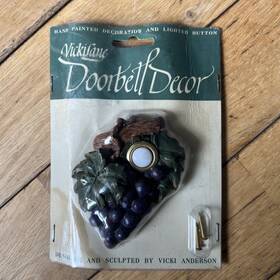 Db26 Vicki Lane Vintage Purple Grapes Doorbell Decor Hand Painted Lighted Anderson
