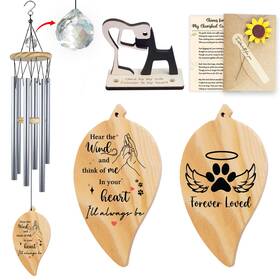Pwc01lenat Vinatimes Cat Memorial Wind Chimes Crystal Prism Window Hanging Sympathy Keepsake Loss