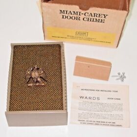 83-1595 Vintage Doorbell Chime 2 Note Montgomery Ward Troubadoor Eagle Motif Usa Nos