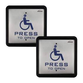 Vis-7039 Visionis 718910359964 2 Pack Fpc-8912 Wired Handicap Stainless Steel Square Push