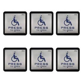 Vis-7039 Visionis 718910359988 6 Pack Fpc-8914 Wired Handicap Stainless Steel Square Push To Exit B