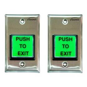 Vis-7000 Visionis 793811571905 2 Pack Fpc-7491 Green Square Push To Exit Button For Door A