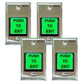 Vis-7000 Visionis 793811571912 4 Pack Fpc-7492 Green Square Push To Exit Button For Door A