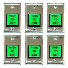 Vis-7000 Visionis 793811571929 6 Pack Fpc-7493 Green Square Push To Exit Button For Door A