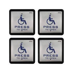 Vis-7039 Visionis Fpc-8913 4 Pack Wired Handicap Stainless Steel Square Push
