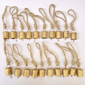 Clr20 Vivanta 20 Pcs Rustic Gold Bells For Crafts Vintage Christmas Decor Small Jingle