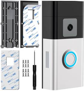 Ringdorbel7in1-abs-bk Voma No-drill Adhesive Mount For Ring Battery Doorbell 2024 Release Doo