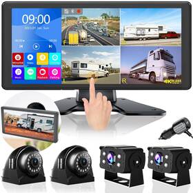 Vn-4k1036 Voonoa 4k Rv Backup Camera System 10.36 Inch Quad Split Touch Screen Monitor With 4 1080
