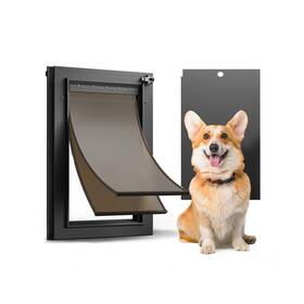 Vdd002-m Vosoir Dog Door For Doggy Doggie Medium All Aluminum Black