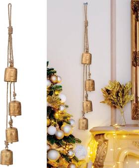 Vk-4ld-zh-bz Vuskly Vintage Gold Bells For Christmas - Standard Bell Set