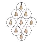 26721 Wall 9 Bells Featuring Unique Benzara Exclusive Metal Plaque Bell