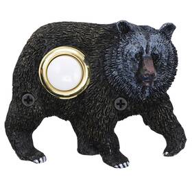 Dbp-069 Water Wood Surface Mount Push Button Doorbell Hand Painted Bear Colorful Polyresin
