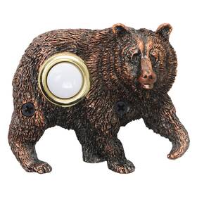 Dbz-068 Water Wood Surface Mount Push Button Doorbell Bronze Plated Bear Polyresin