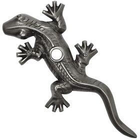 Ww150pw Waterwood Solid Brass Large Lizard Gecko Doorbell In Pewter