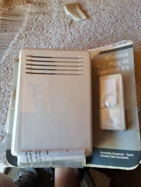 1001.406.888 White 1001.406.908 Wireless Battery Operated Door Bell Kit W Push Button White#1001.406.888