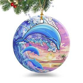 Wihukuy 585002699878 Dolphin 2024 Beach Christmas Ornaments - Hanging Keepsake Gifts For Home And Ou