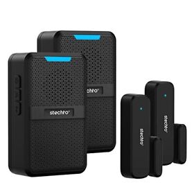 Wireless Door Chime 600ft Range 2 Magnetic Alarm Sensor 1 Bell