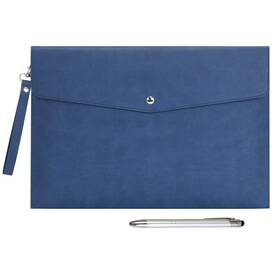 Wd1000109 Wonderpool A4 Pu Leather Envelope Documents File Portfolio Dark Blue
