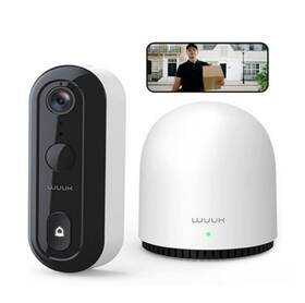 Wuuk 850041504490 2k Wireless Doorbell Camera With Free 32gb Local Storage Base Station No