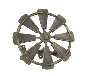 Dw71740 Zeckos Bronze Finish Cast Iron Farmhouse Windmill Decorative Wall Mounted Garden Hos