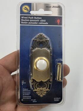 Le-224-d Zenith Heath 163363 Wired Push Button Door Bell 3.5 Inch X 1.25 New