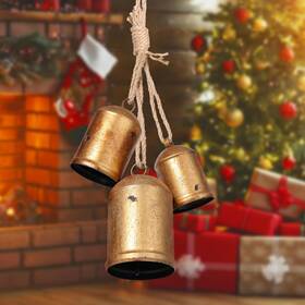 Sdb-05 Zesliwy Set Of 3 Christmas Bells Vintage Gold Bell Country Harmony Lucky Cowbells